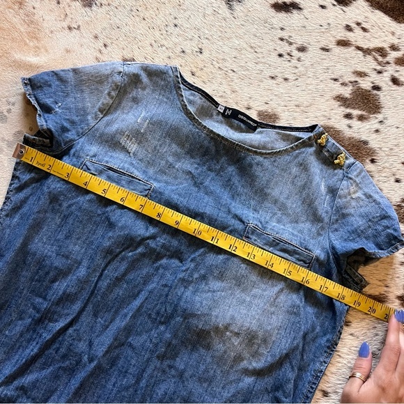 DSQUARED2 Denim Distressed Mini Y2K‎ Dress Size 40 Small - Picture 8 of 10